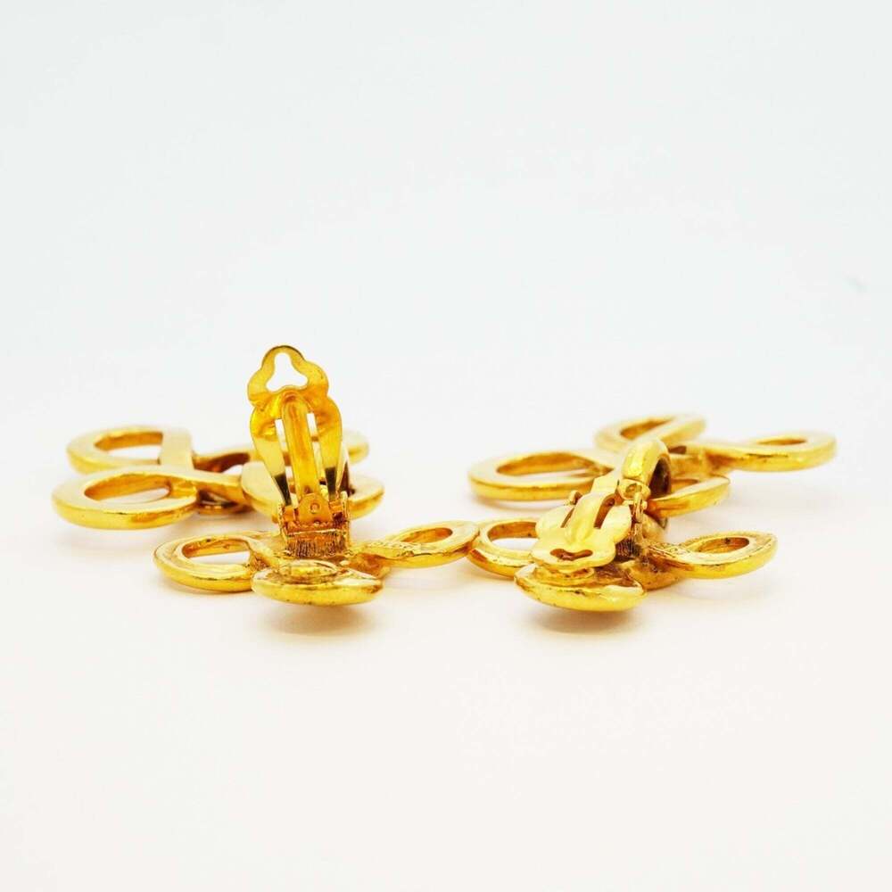 CHANEL Gold Logo Earrings - Picture 3 of 6